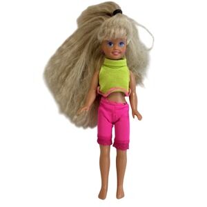 Vintage 1990s Mattel Wet 'n Wild Kelly Doll Blonde Hair‎ Pink Outfit Cute